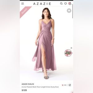 Azazie Evalin bridesmaid dress. Size 6. Dusty Rose.